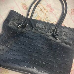 Nautica Embossed Black Tote Bag